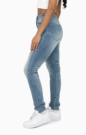 High Rise Rip Off Skinny Pants - Walter Blue
