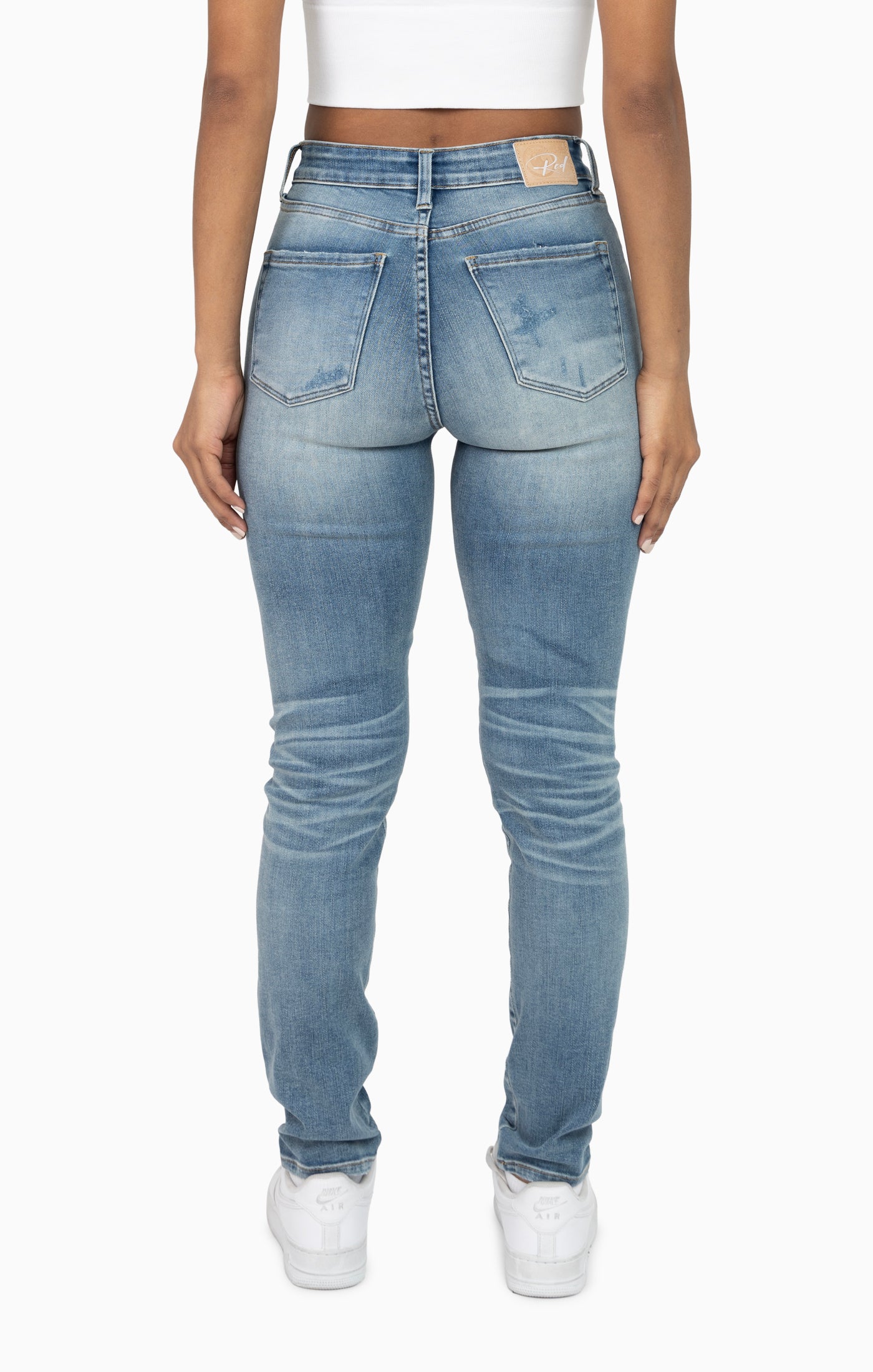 High Rise Rip Off Skinny Pants - Walter Blue