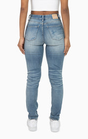 High Rise Rip Off Skinny Pants - Walter Blue