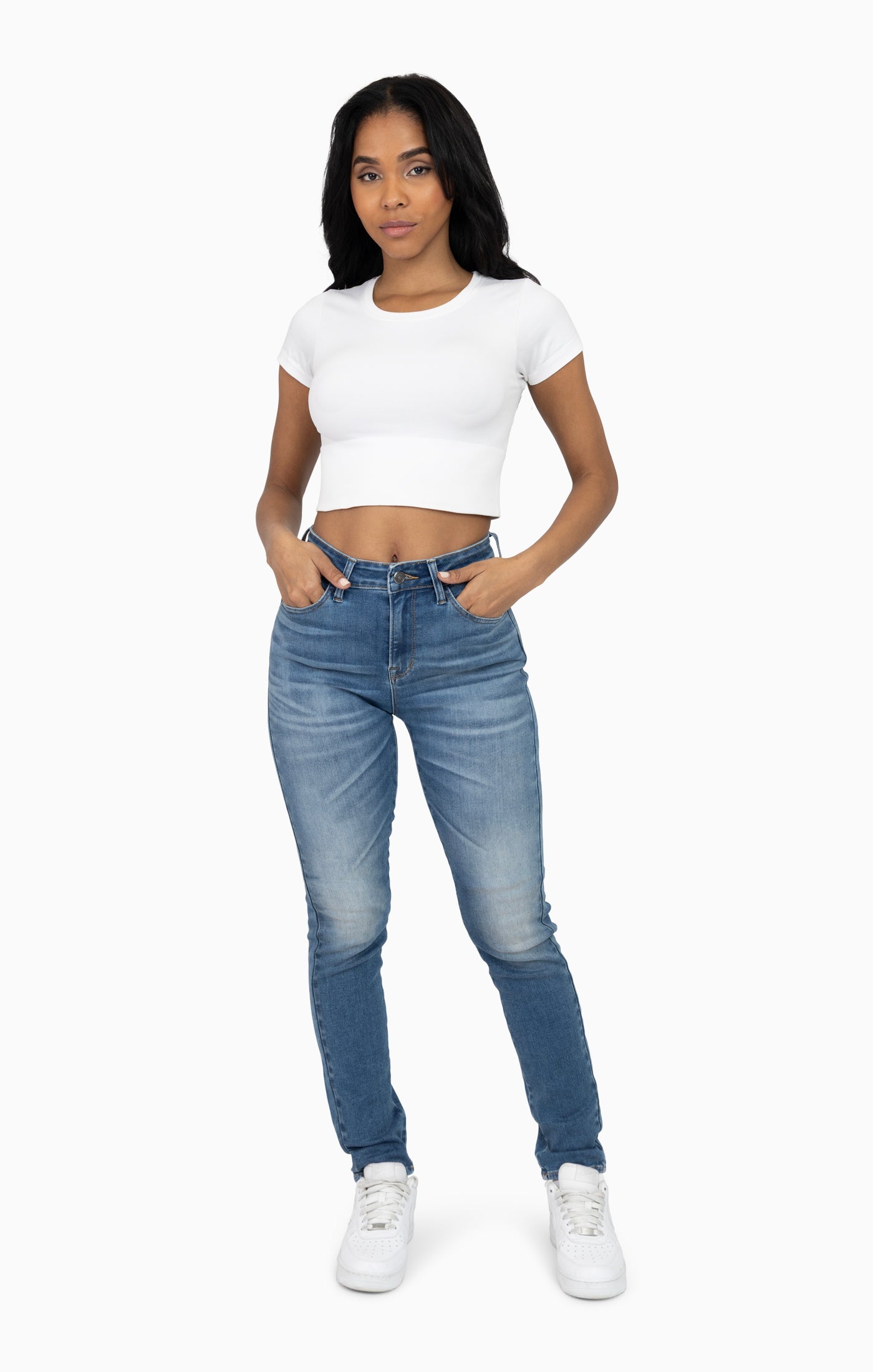 High Rise Slim Skinny - Carly Blue