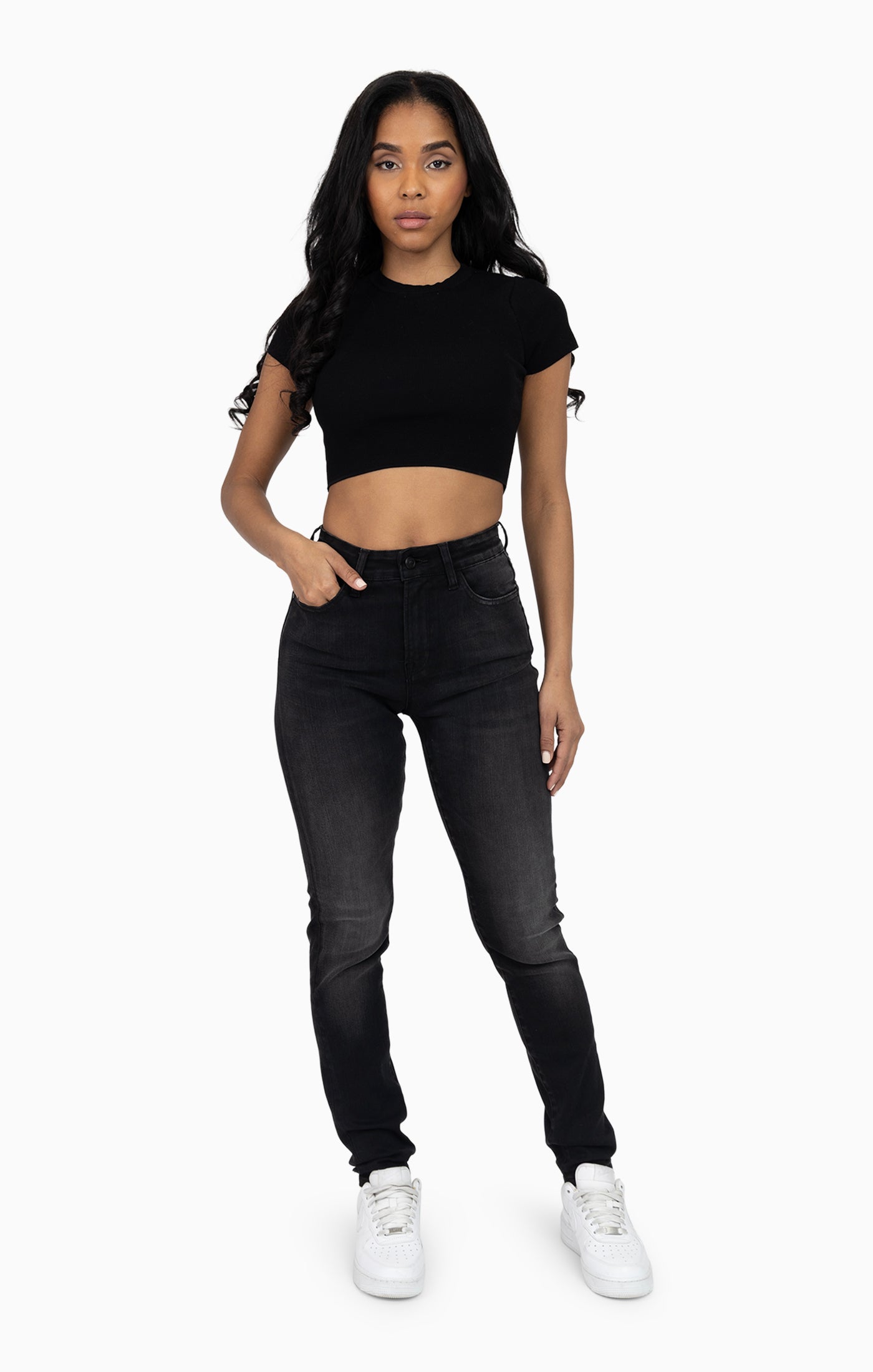 High Rise Slim Skinny - Kuro Black
