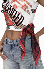 Laser Drilled Denim Pants - Spatter Blue
