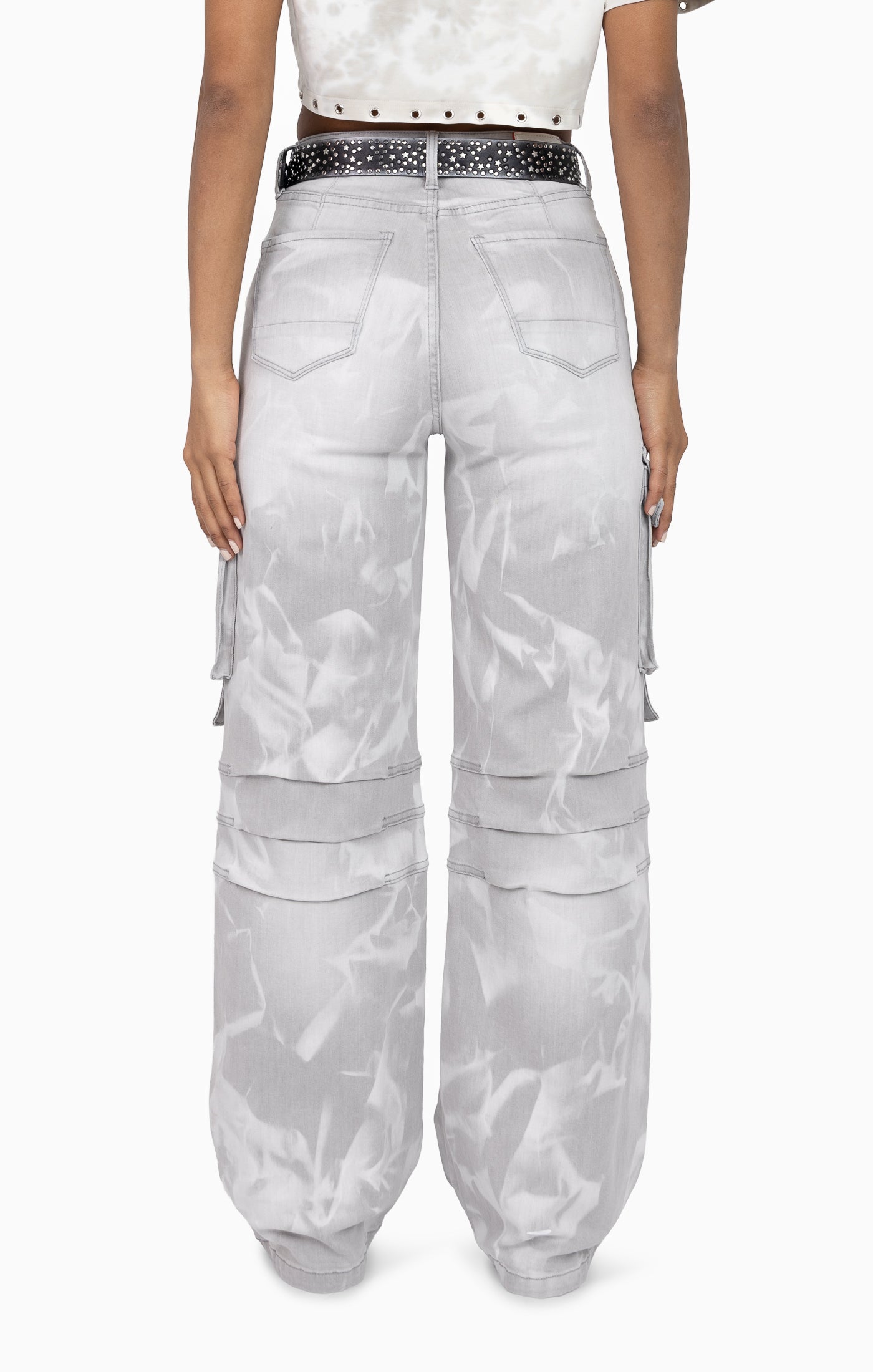 Grommet Denim Pants - Glacier Grey