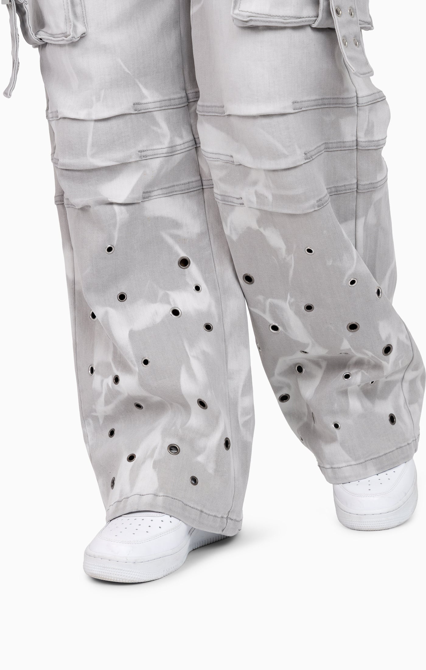 Grommet Denim Pants - Glacier Grey