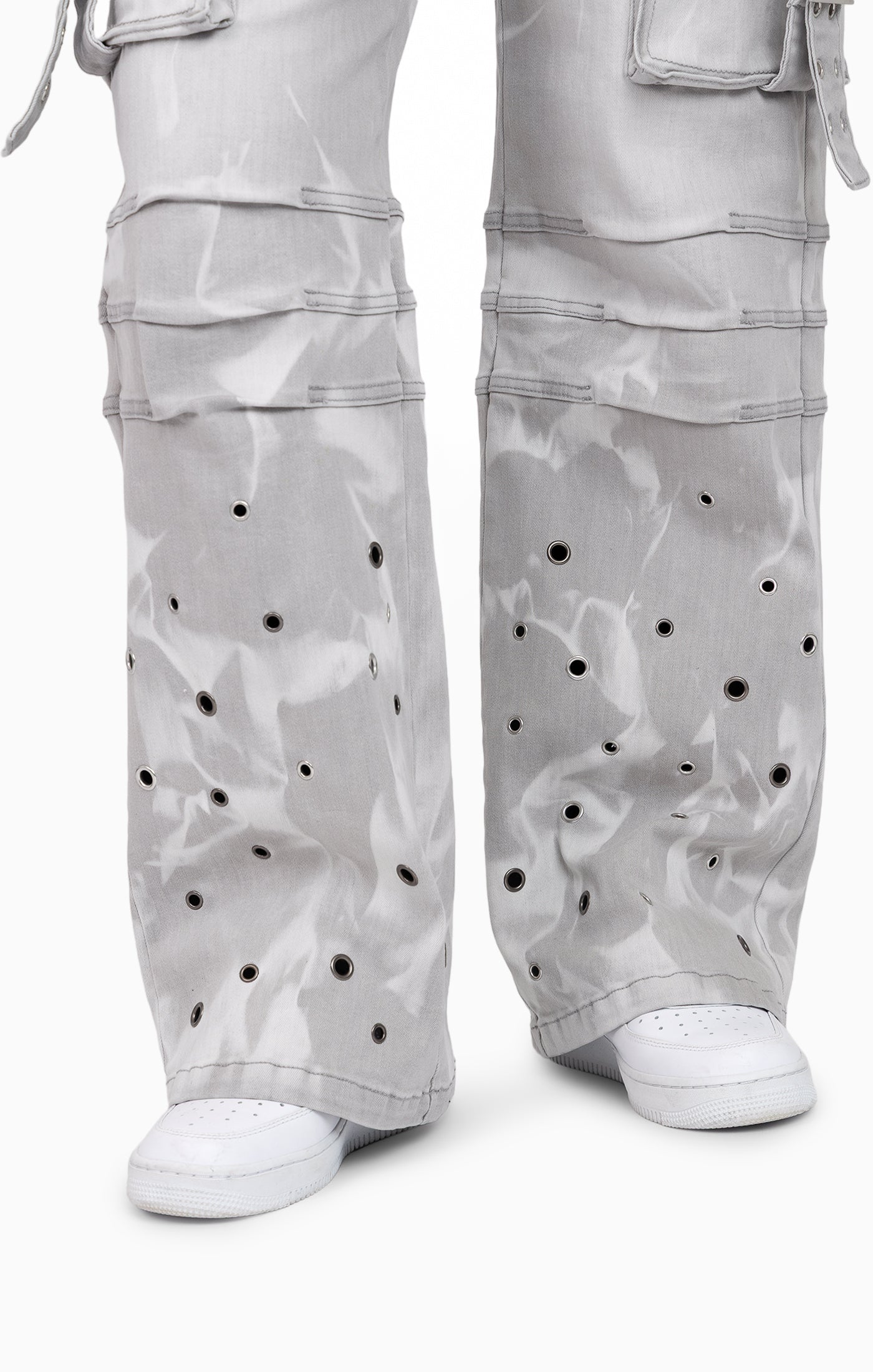 Grommet Denim Pants - Glacier Grey