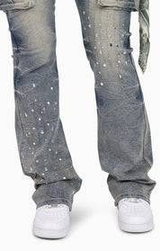 Chain Scarf Utility Pants - Hazel Blue