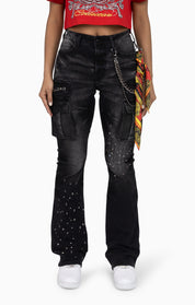 Chain Scarf Utility Pants - Rogue Black