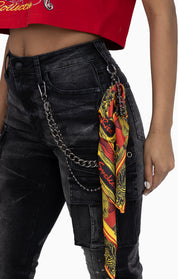 Chain Scarf Utility Pants - Rogue Black