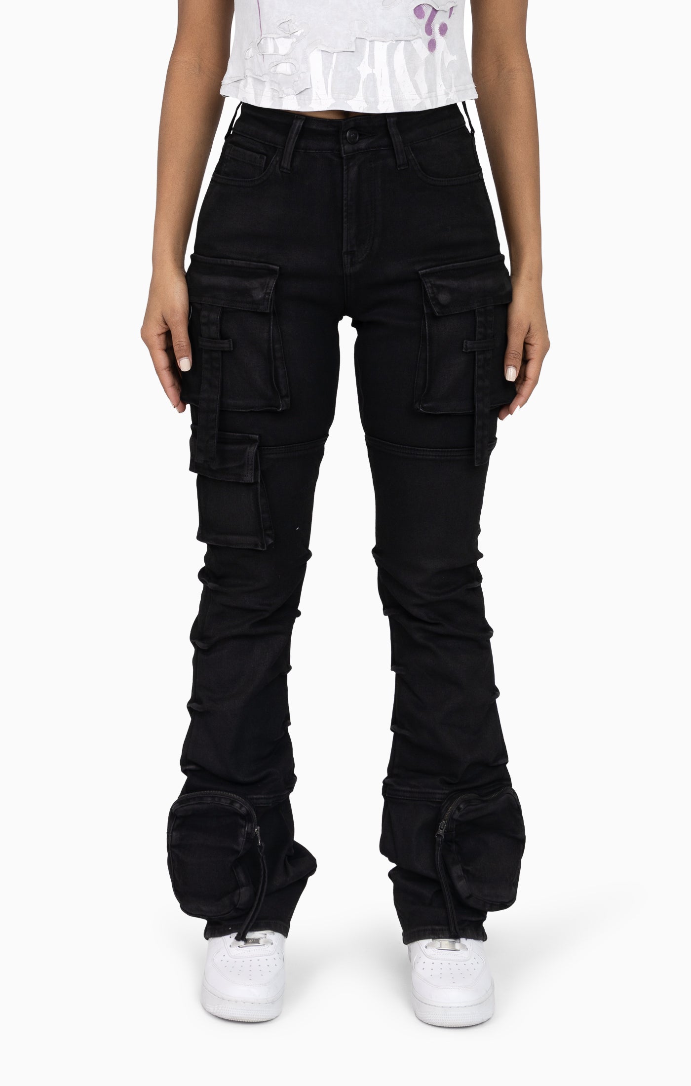 Cut-Line Utility Pants - Glow Black