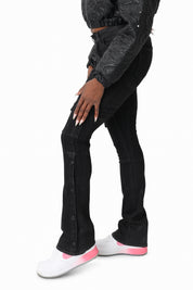 Wax Finish Utility Pants - Deep Black