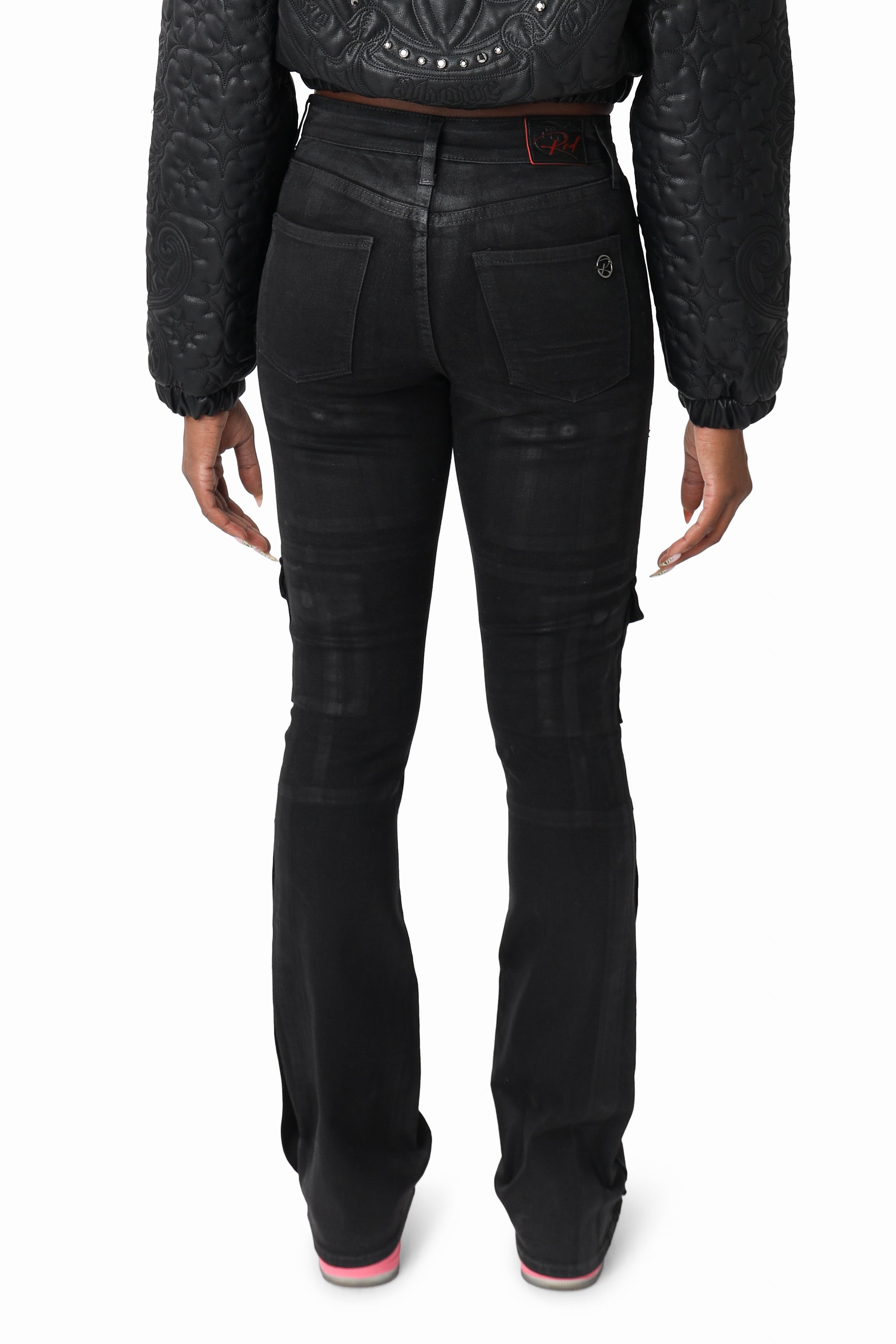 Wax Finish Utility Pants - Deep Black