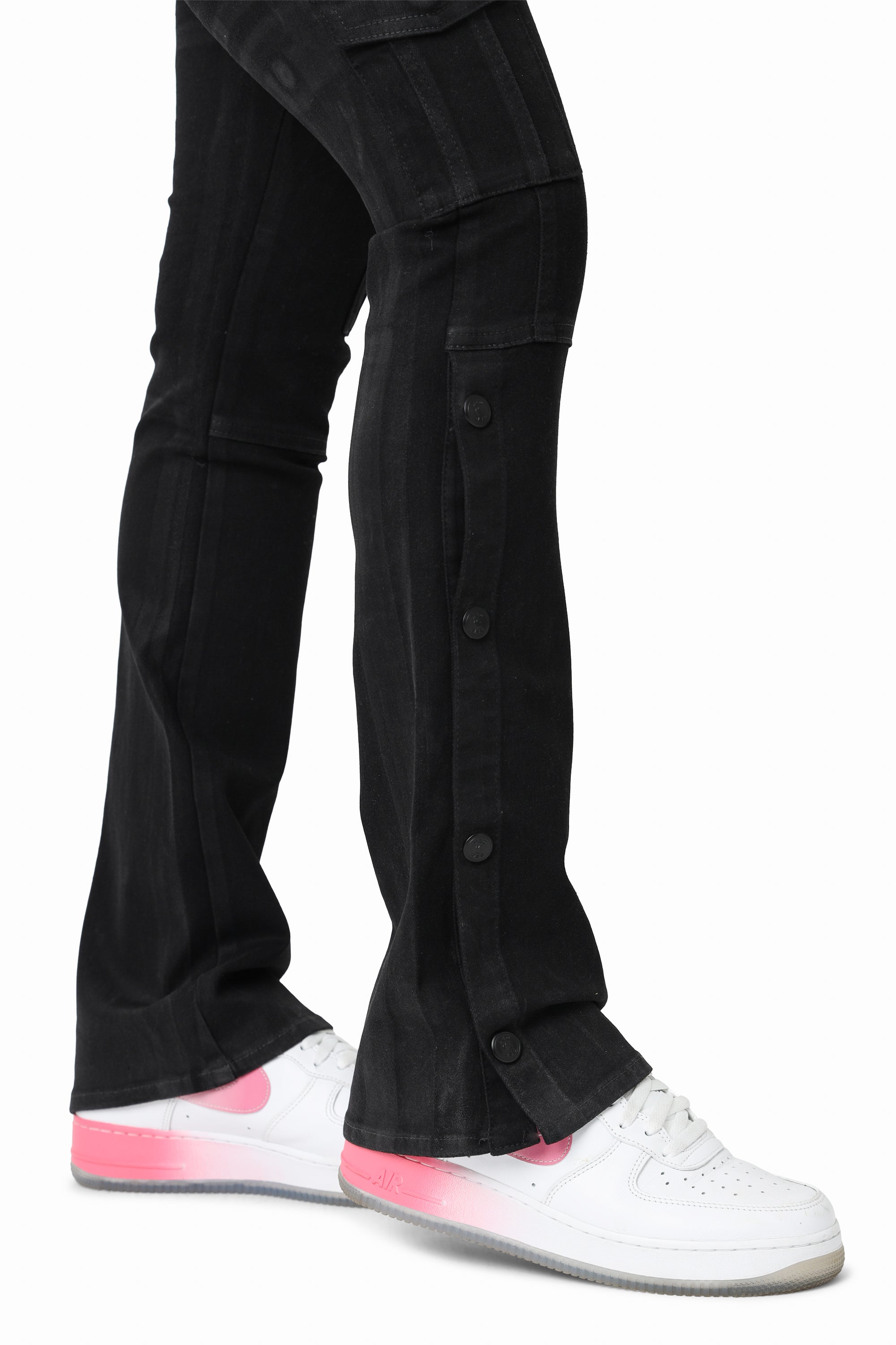 Wax Finish Utility Pants - Deep Black