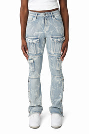 Wax Finish Utility Pants - Wave Blue