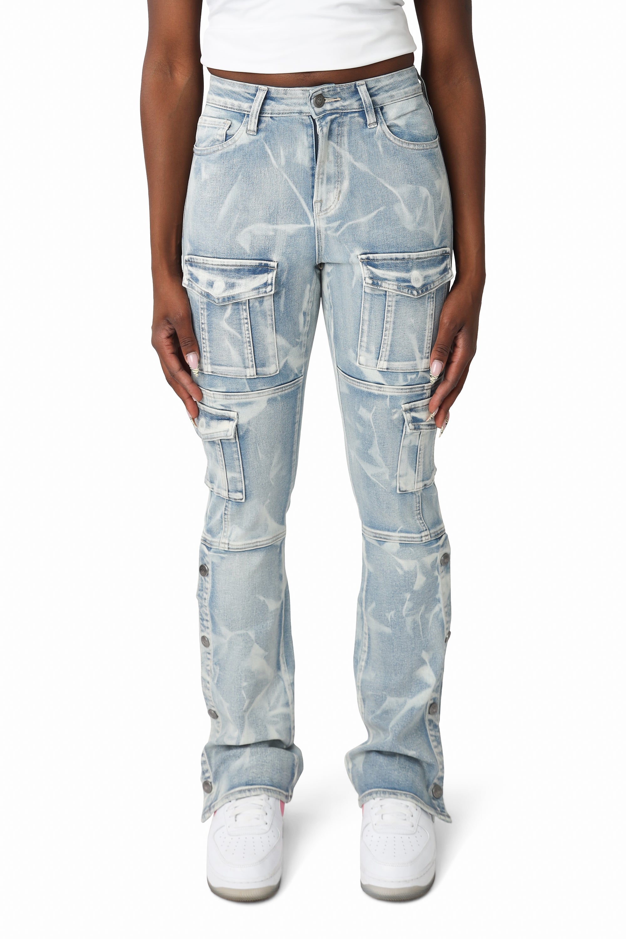 Wax Finish Utility Pants - Wave Blue