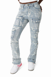 Wax Finish Utility Pants - Wave Blue