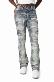 Wax Finish Utility Pants - Wayne Blue