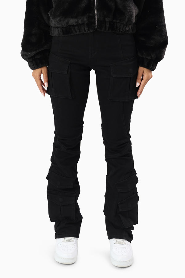 Double Flap Utility Pants - Deep Black