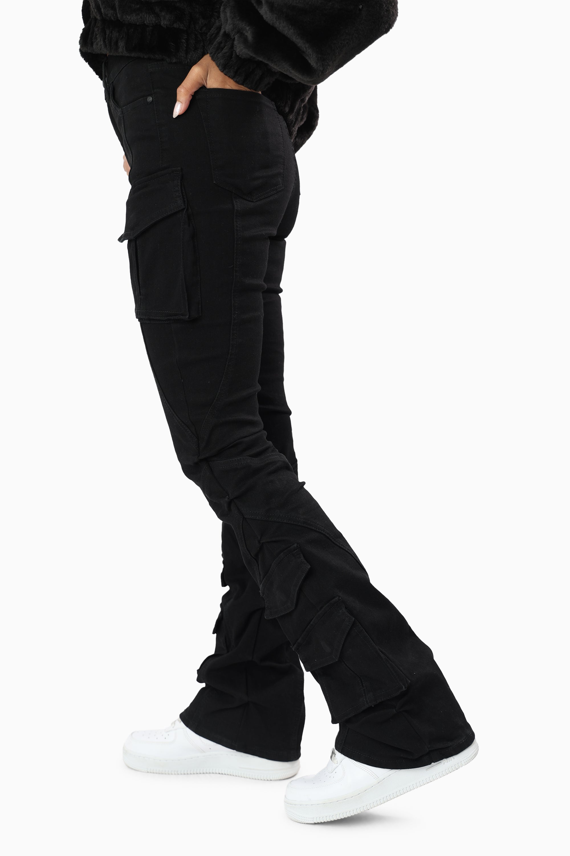 Double Flap Utility Pants - Deep Black