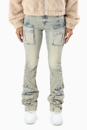 Double Flap Utility Pants - Eden Blue