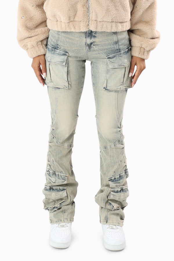 Double Flap Utility Pants - Eden Blue
