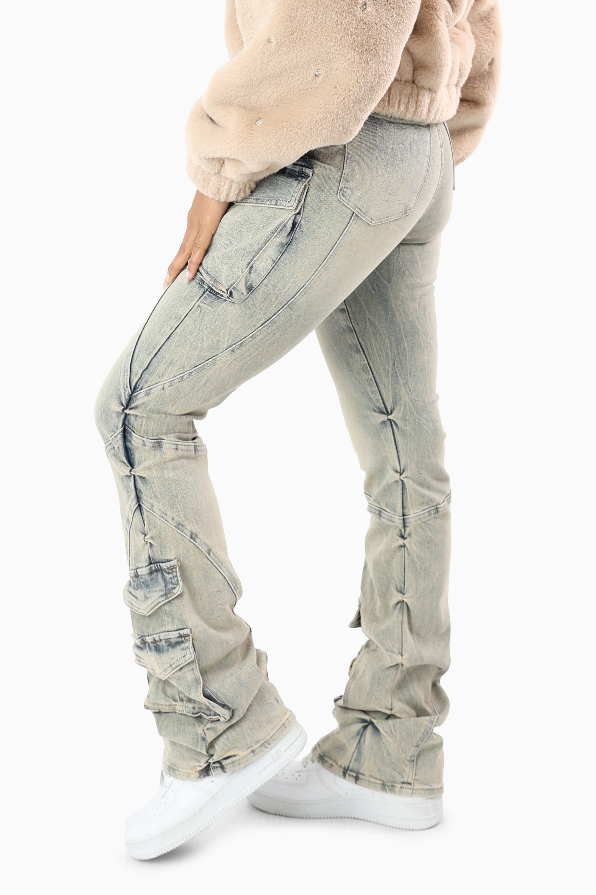 Double Flap Utility Pants - Eden Blue