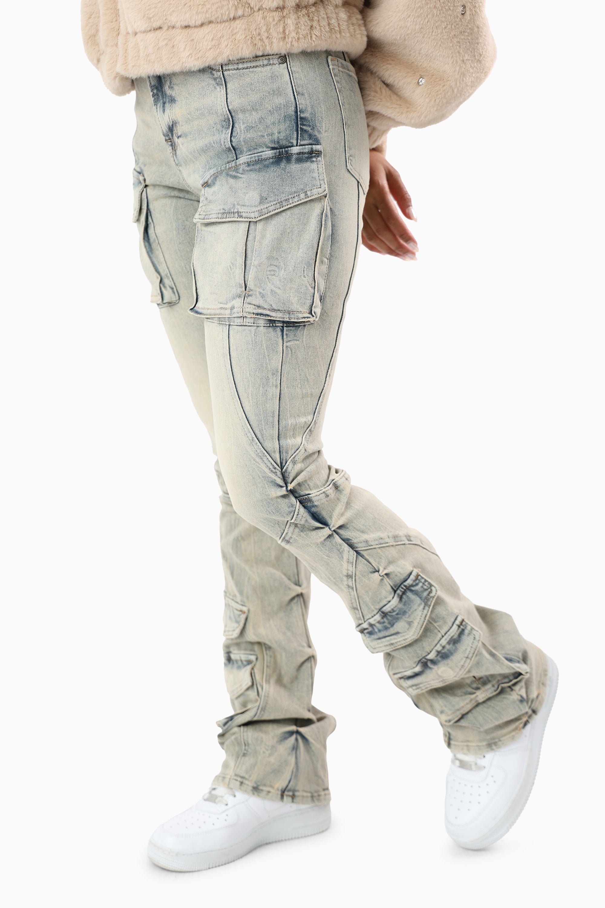 Double Flap Utility Pants - Eden Blue