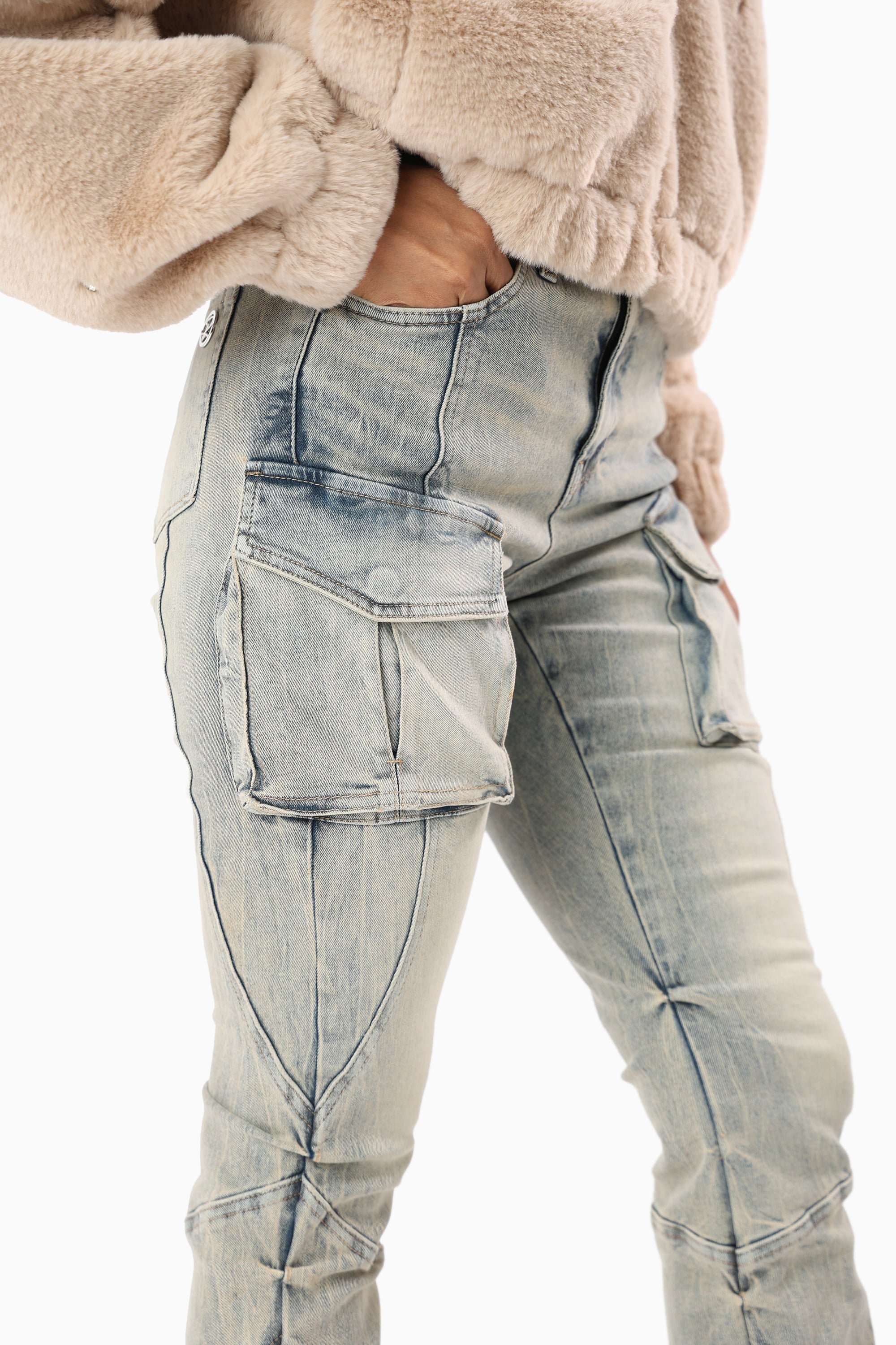 Double Flap Utility Pants - Eden Blue