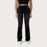 High Rise Bootcut Washed Jeans - Hurley Black