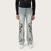 High Rise Bootcut Chain Jeans - Seville Blue