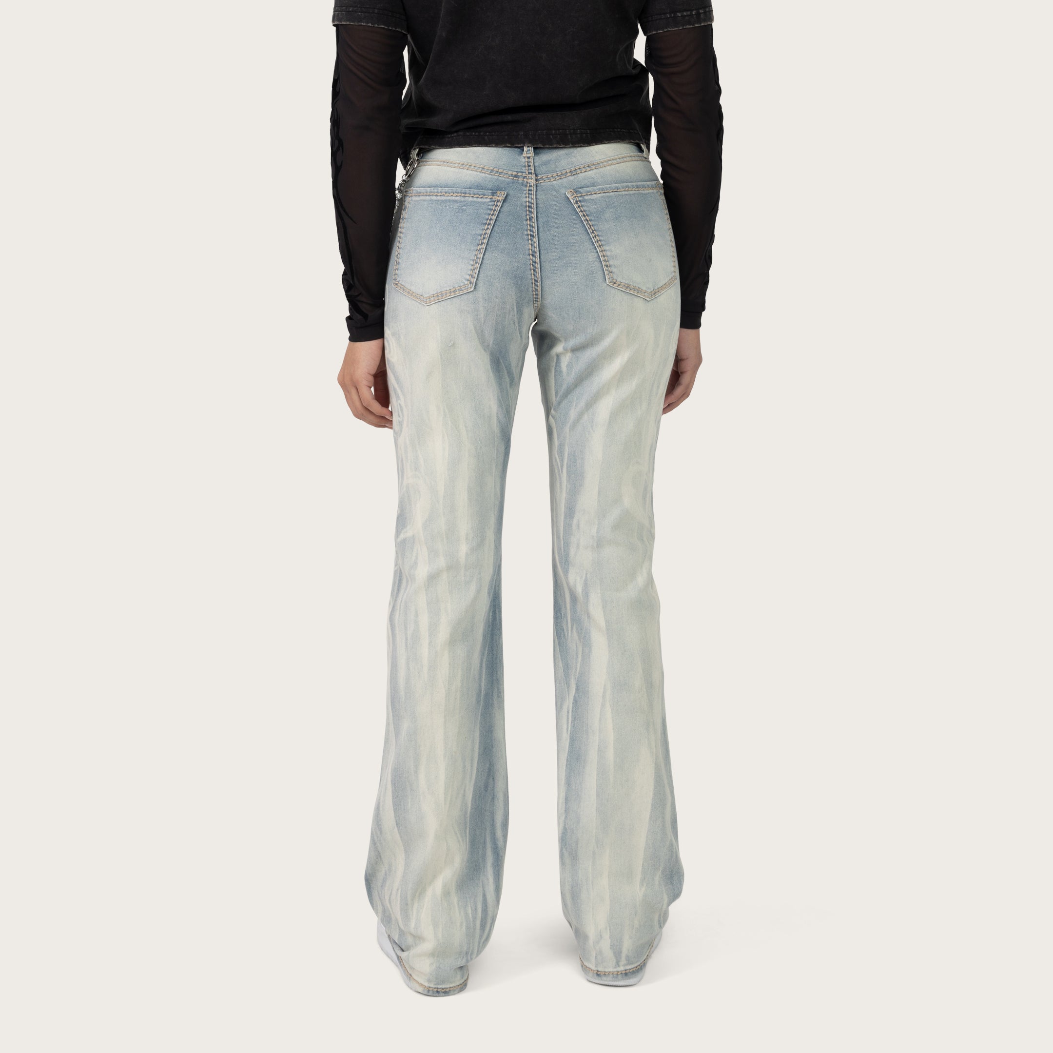 High Rise Bootcut Chain Jeans - Seville Blue