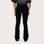 High Rise Stacked Pinched Jeans - Deep Black