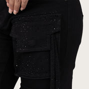 High Rise Stacked Pinched Jeans - Deep Black