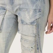 High Rise Stacked Pinched Jeans - Leo Blue