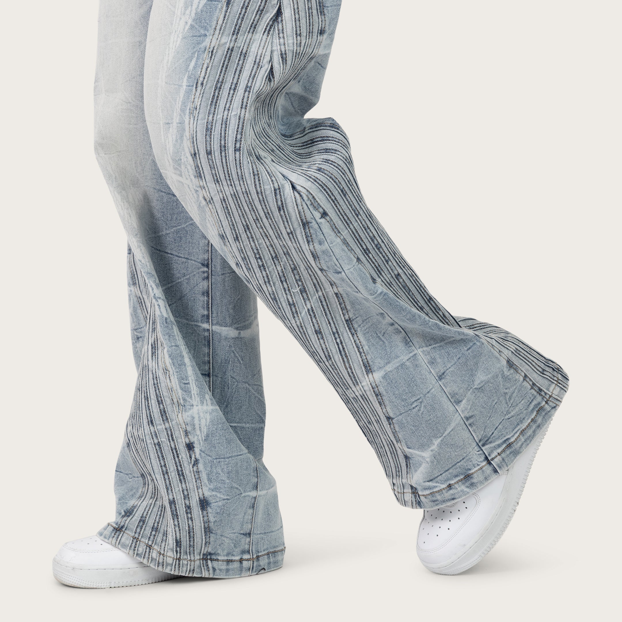 High Rise Wide Leg Printed Jeans - Romero Blue