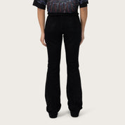 High Rise Bootcut Rhinestone Jeans - Deep Black