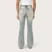 High Rise Bootcut Rhinestone Jeans - Hayden Blue