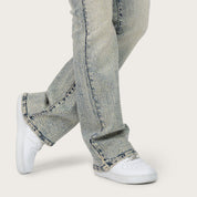 High Rise Bootcut Rhinestone Jeans - Hayden Blue