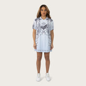 Relaxed Short Sleeve Mesh Dress - Xenon Blue