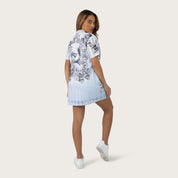 Relaxed Short Sleeve Mesh Dress - Xenon Blue