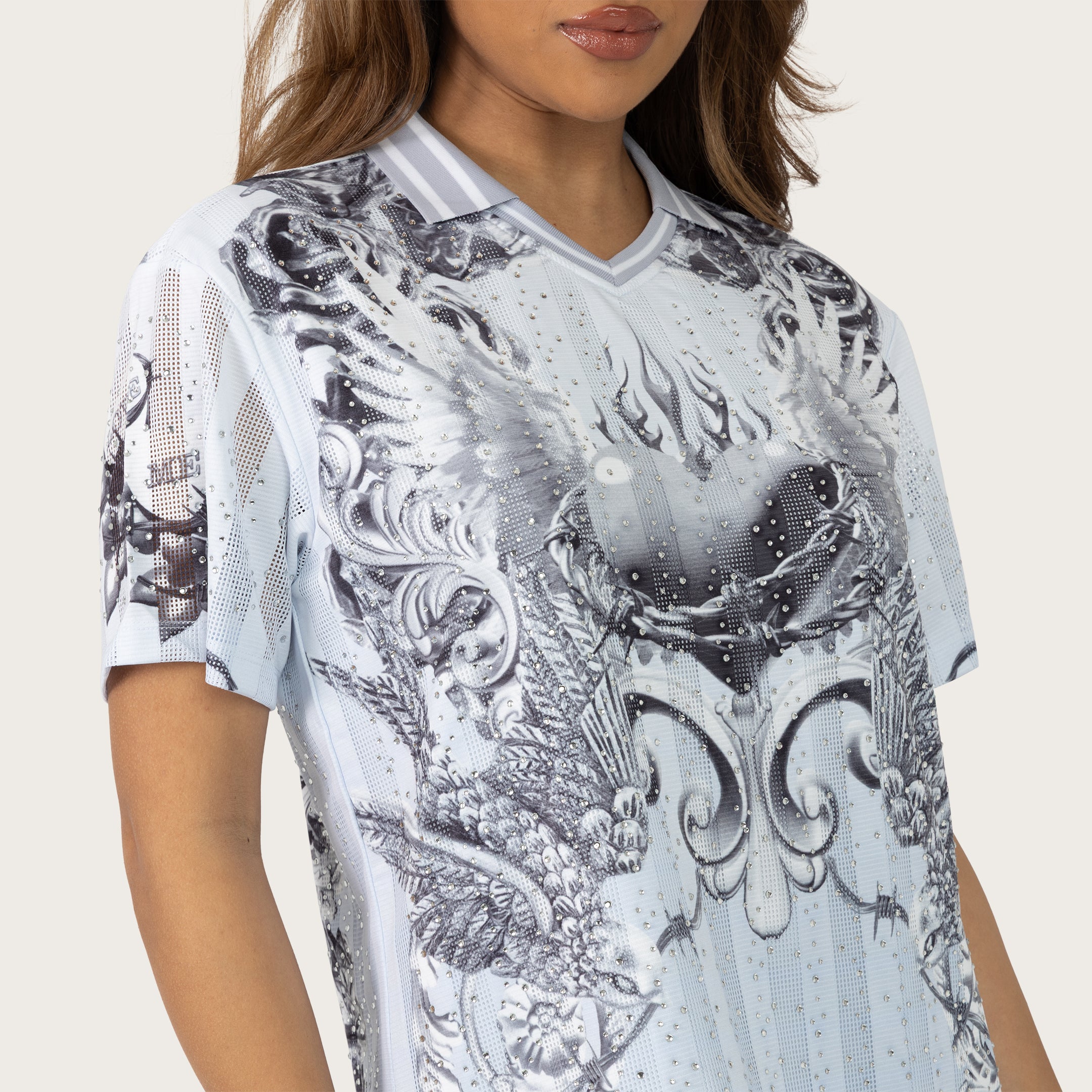 Relaxed Short Sleeve Mesh Dress - Xenon Blue