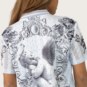 Relaxed Short Sleeve Mesh Dress - Xenon Blue