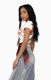Glitter Printed Bandana Tee - Turtle Dove