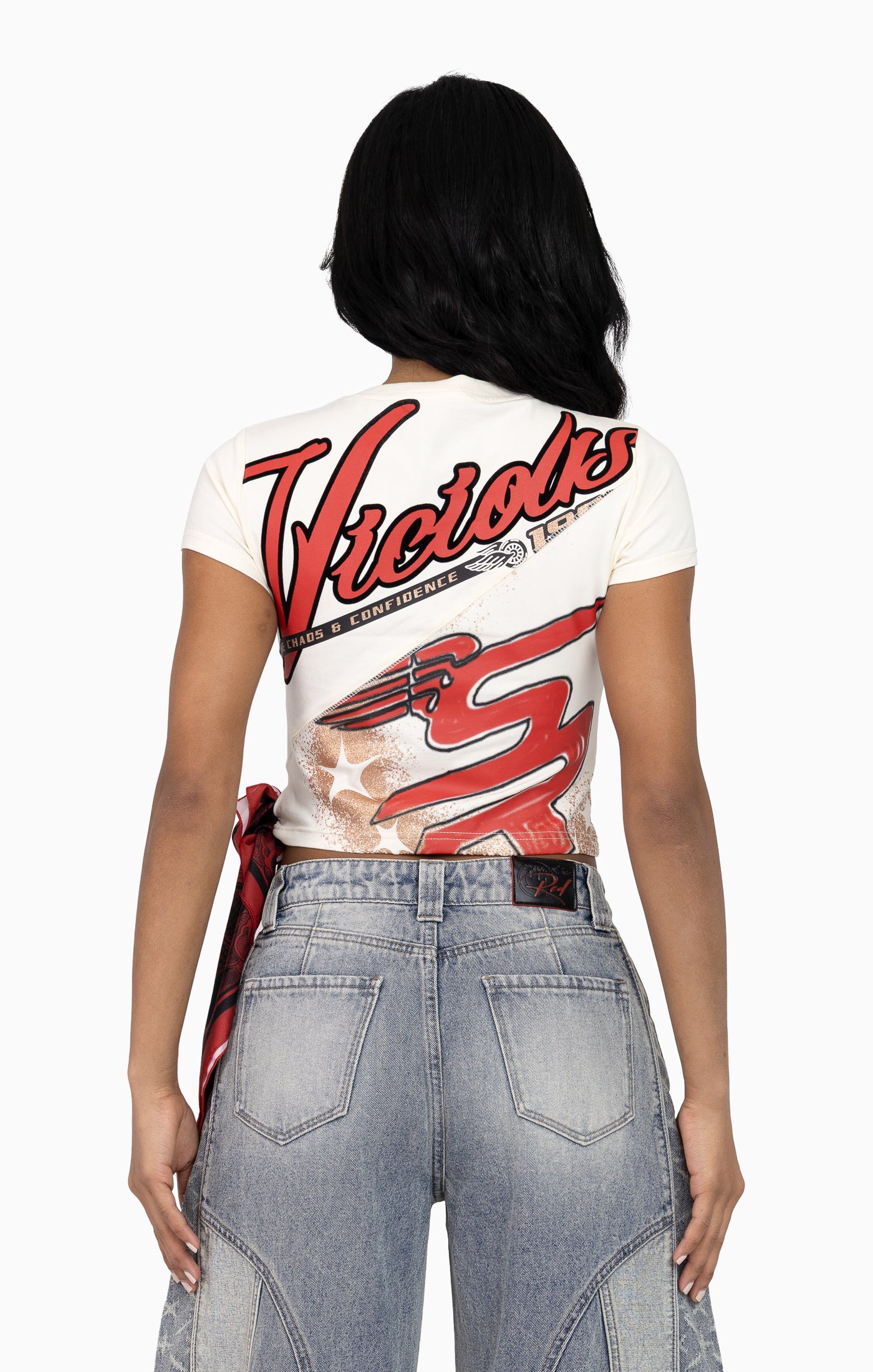 Glitter Printed Bandana Tee - Turtle Dove