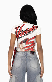 Glitter Printed Bandana Tee - Turtle Dove