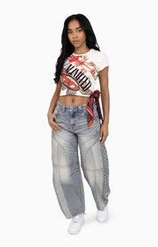 Glitter Printed Bandana Tee - Turtle Dove