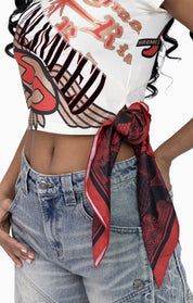 Glitter Printed Bandana Tee - Turtle Dove