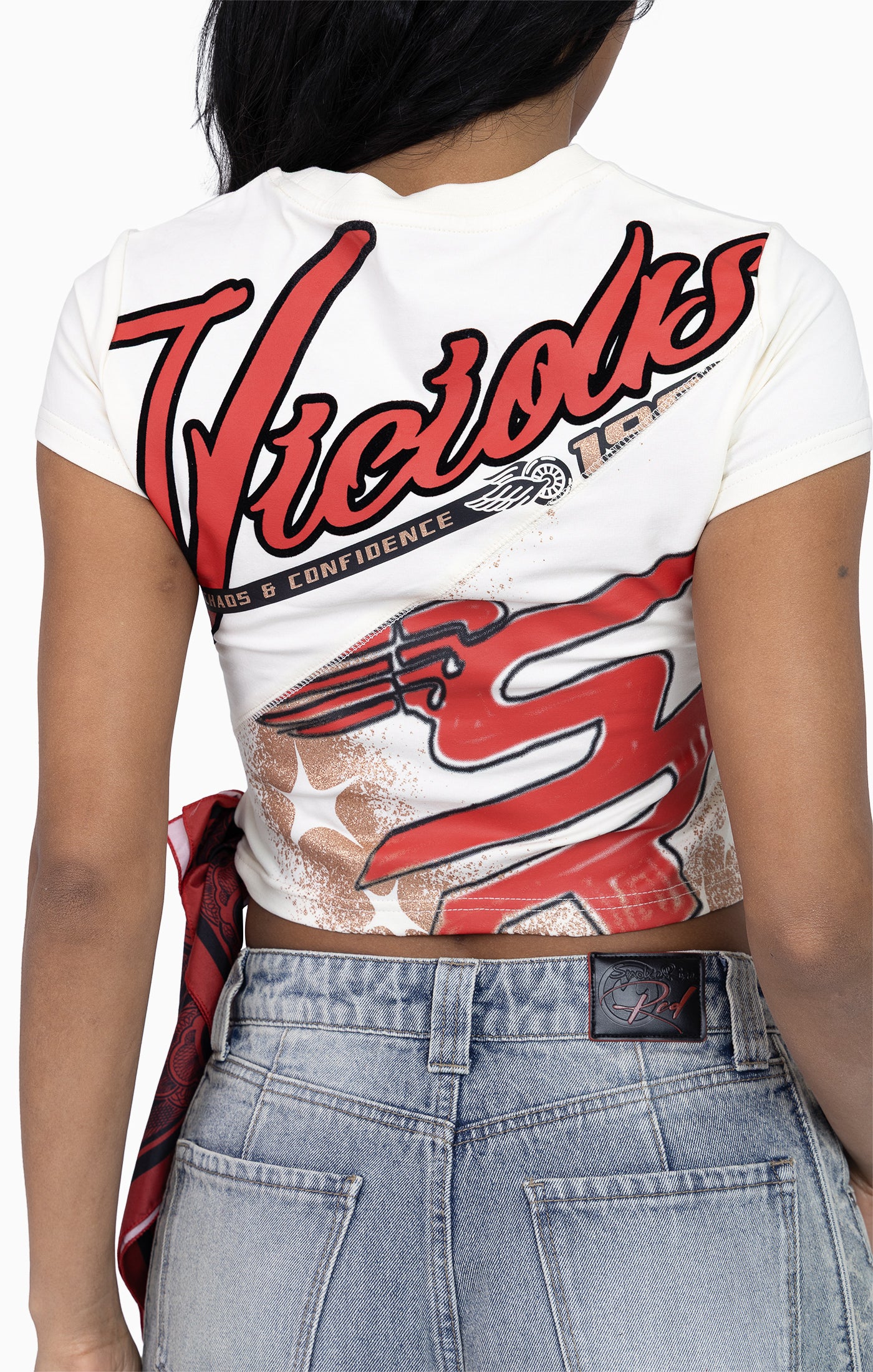 Glitter Printed Bandana Tee - Turtle Dove
