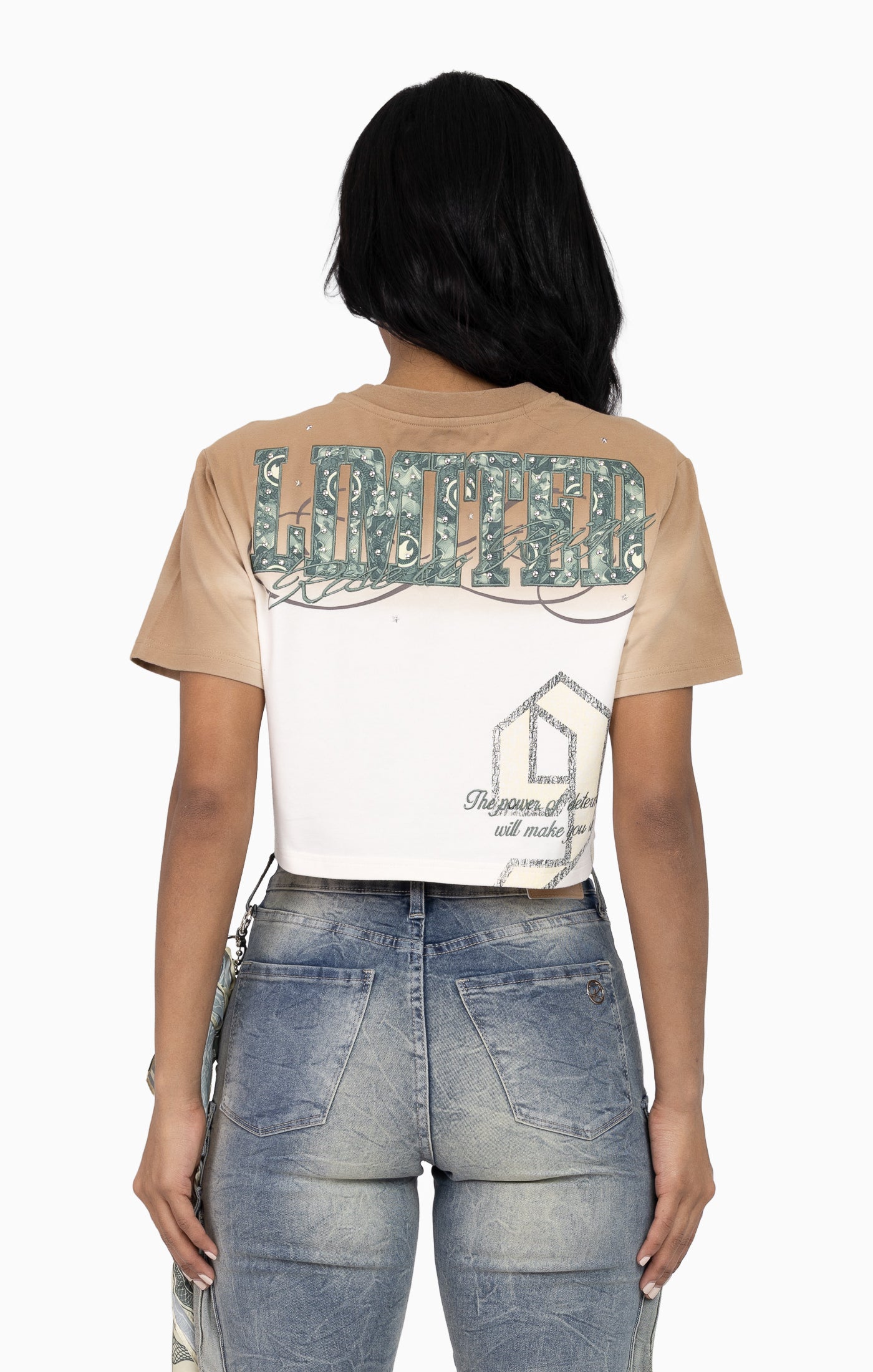 Puff Print Embellished Tee - Dune