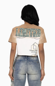 Puff Print Embellished Tee - Dune