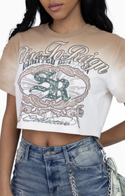 Puff Print Embellished Tee - Dune